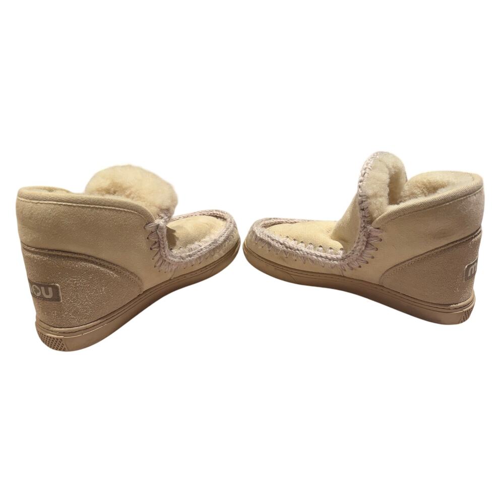 Mou Cream Shearling Ankle Boots Size 11 - Picture 6 of 6